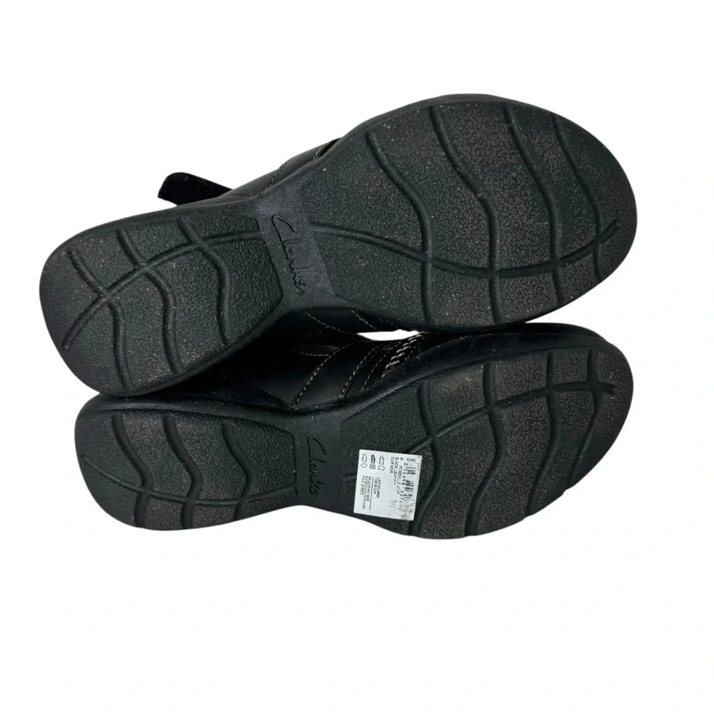Clarks Roseville Step Mary Jane Flat Black Leather‎ 7